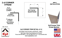 2 x 2 Inch Wall Panel Outside-Inside Corner Trim - 2